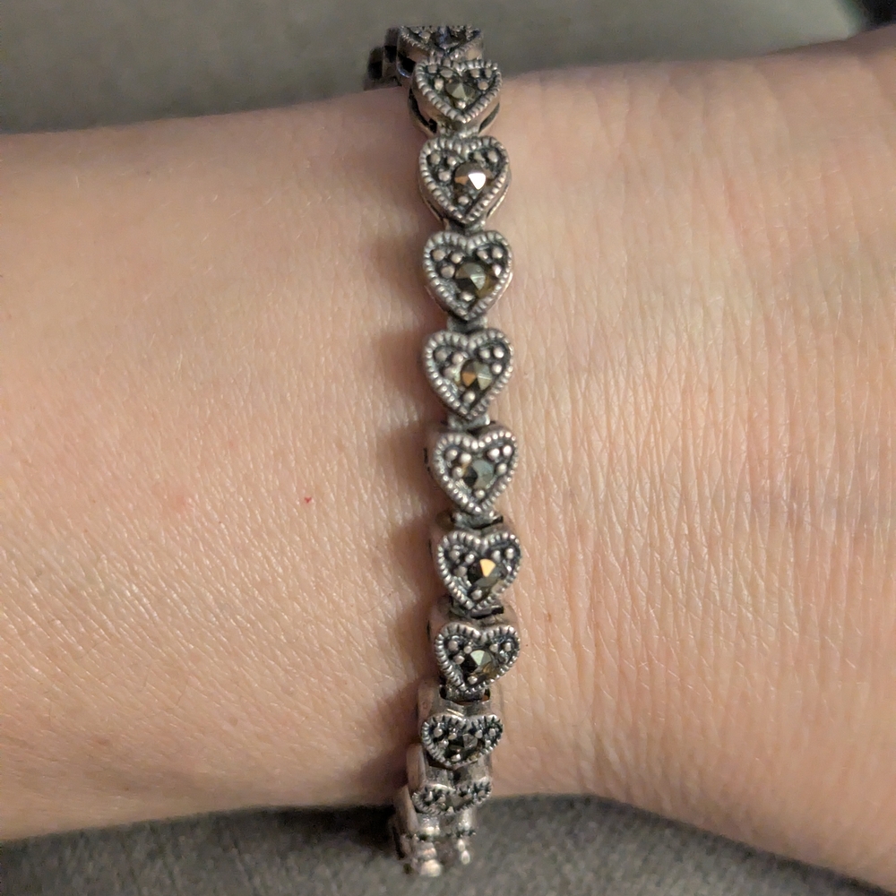 Heart Charm Silver Bracelet